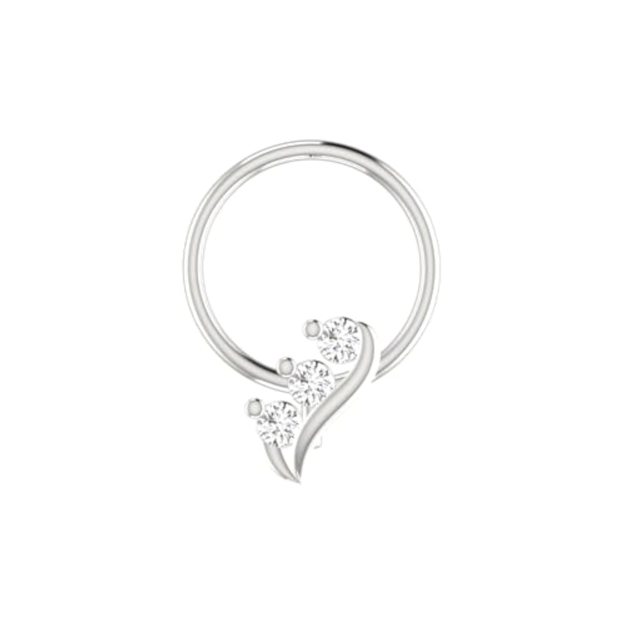 Women's 14Kt White Gold Stud Nosering, Classic